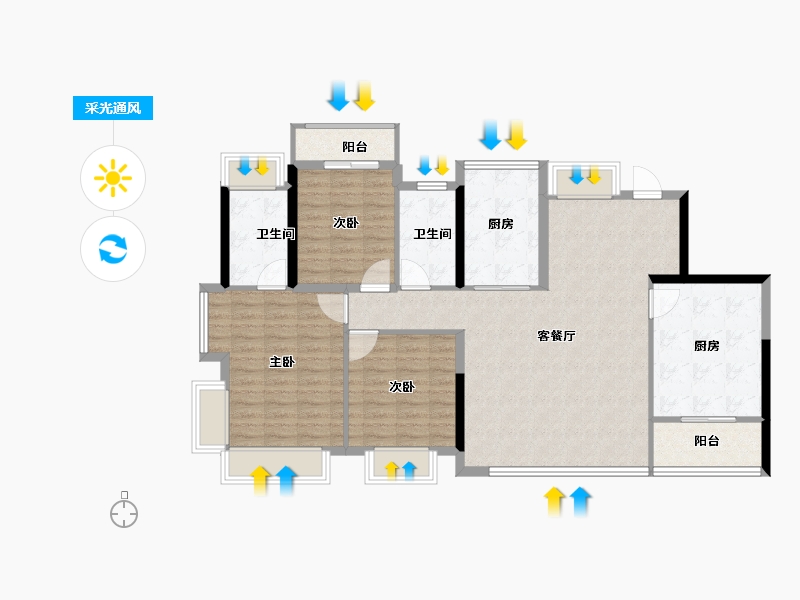 福建省-厦门市-国贸海上鸣樾-114.40-户型库-采光通风