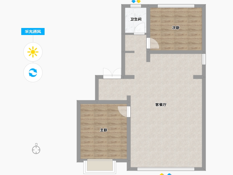 内蒙古自治区-乌兰察布市-山水文园-83.70-户型库-采光通风