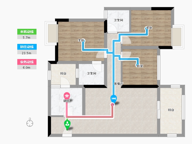 四川省-成都市-靖水和岸-88.17-户型库-动静线