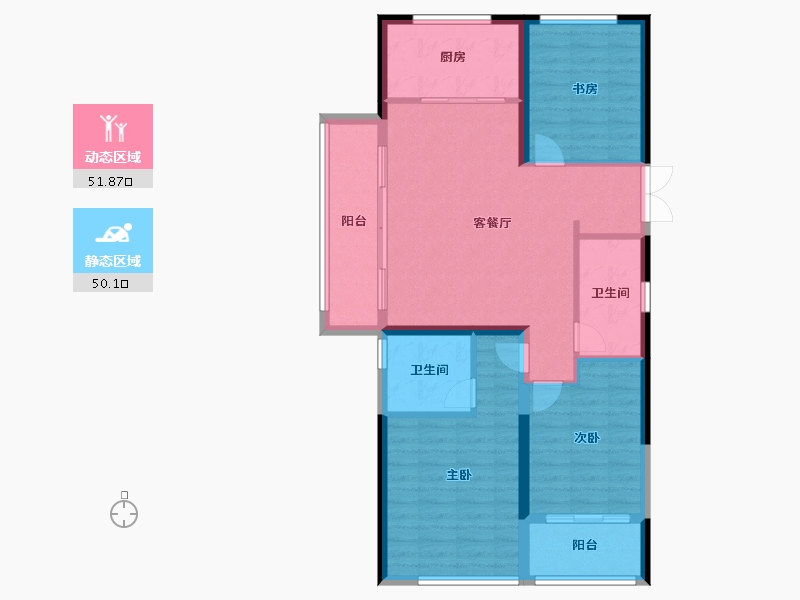 浙江省-杭州市-宁巢美地公寓五区（人才共有产权）-92.00-户型库-动静分区