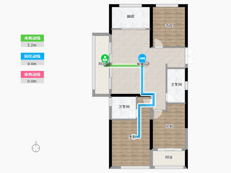 浙江省-杭州市-宁巢美地公寓五区（人才共有产权）-92.00-户型库-动静线