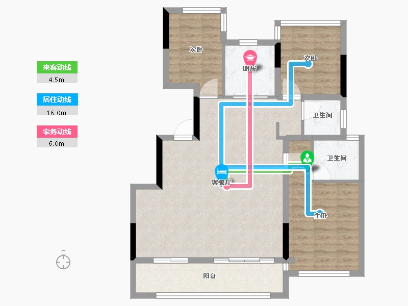 浙江省-绍兴市-朗臻中鸿府-86.81-户型库-动静线