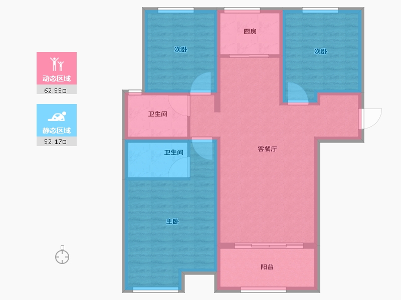 江苏省-连云港市-香江四季花城-102.82-户型库-动静分区