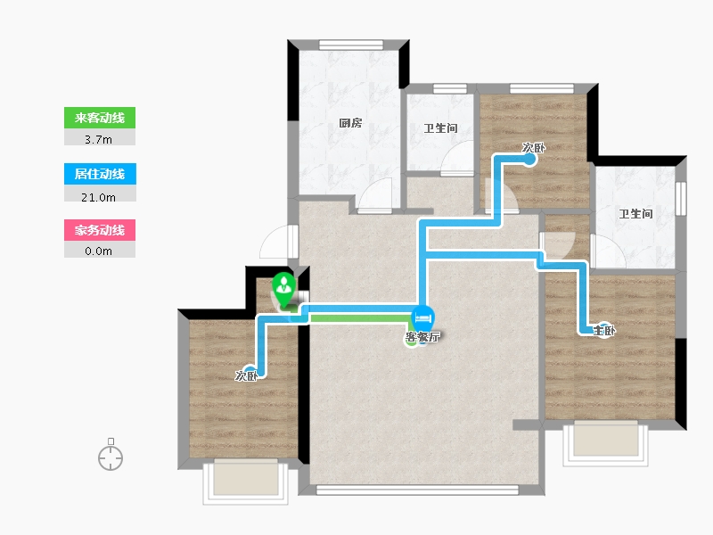 浙江省-宁波市-轨交·悦东上境府-80.55-户型库-动静线