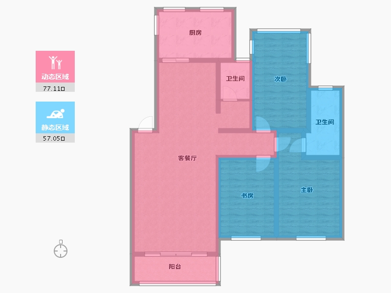 湖北省-宜昌市-怡景嘉园-112.00-户型库-动静分区