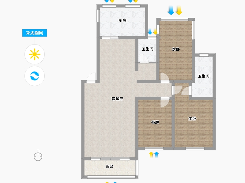 湖北省-宜昌市-怡景嘉园-112.00-户型库-采光通风