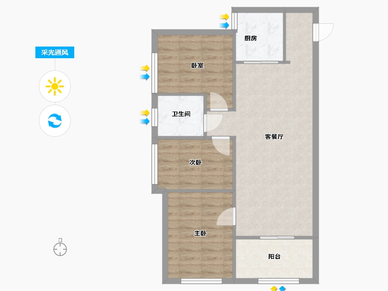 云南省-昆明市-金尚俊园-77.15-户型库-采光通风