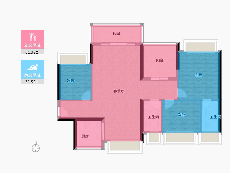 广东省-佛山市-智富新天地-84.80-户型库-动静分区