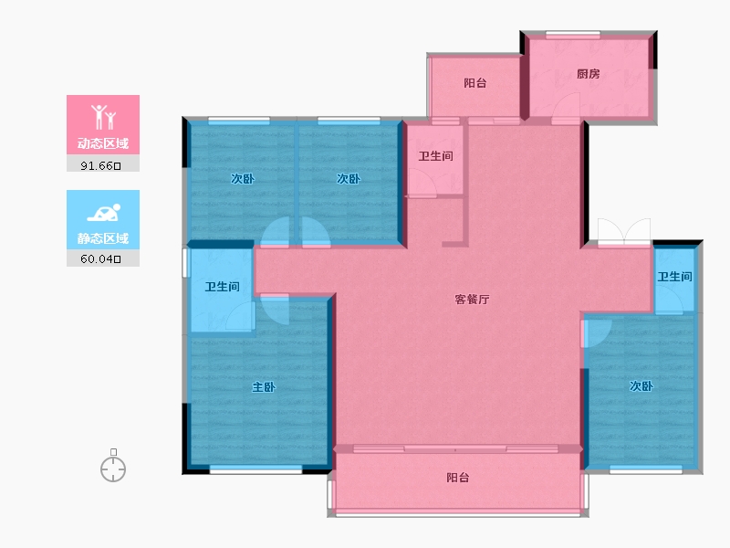 陕西省-安康市-兴安府-138.17-户型库-动静分区