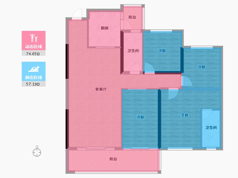 云南省-昆明市-邦泰·悦九章·彩云-119.22-户型库-动静分区