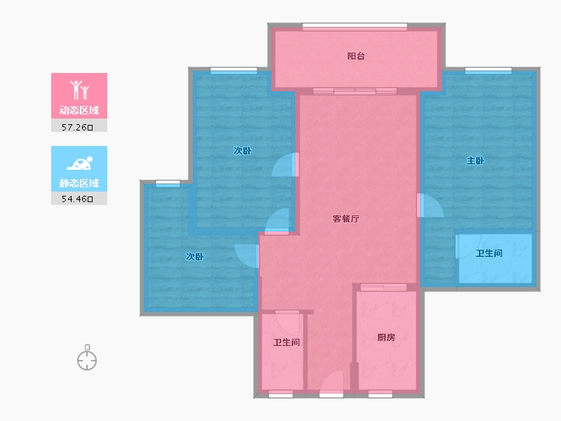 江苏省-连云港市-恒润郁洲府-100.32-户型库-动静分区