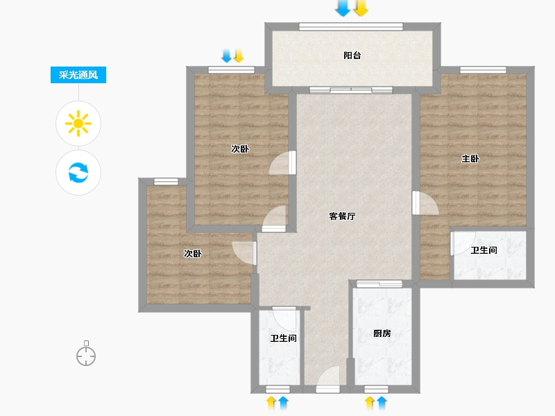 江苏省-连云港市-恒润郁洲府-100.32-户型库-采光通风