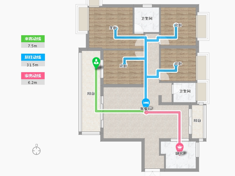 湖南省-岳阳市-未央府-112.00-户型库-动静线