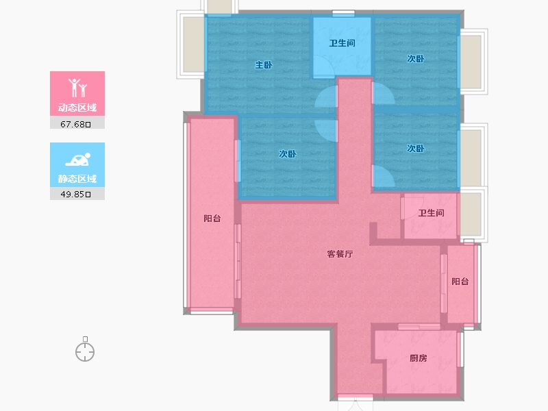 湖南省-岳阳市-未央府-112.00-户型库-动静分区