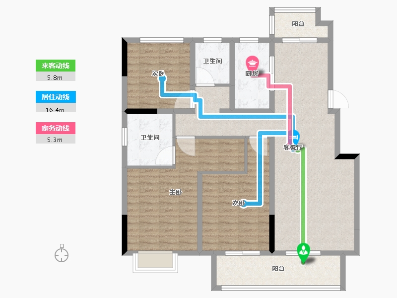 安徽省-六安市-嘉泰丹霞公馆-113.60-户型库-动静线