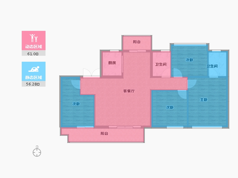 福建省-福州市-福厝远山拾里-95.35-户型库-动静分区