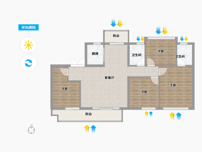 福建省-福州市-福厝远山拾里-95.35-户型库-采光通风