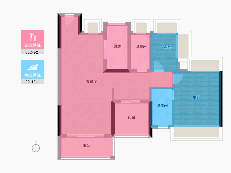 广东省-佛山市-智富新天地-68.80-户型库-动静分区