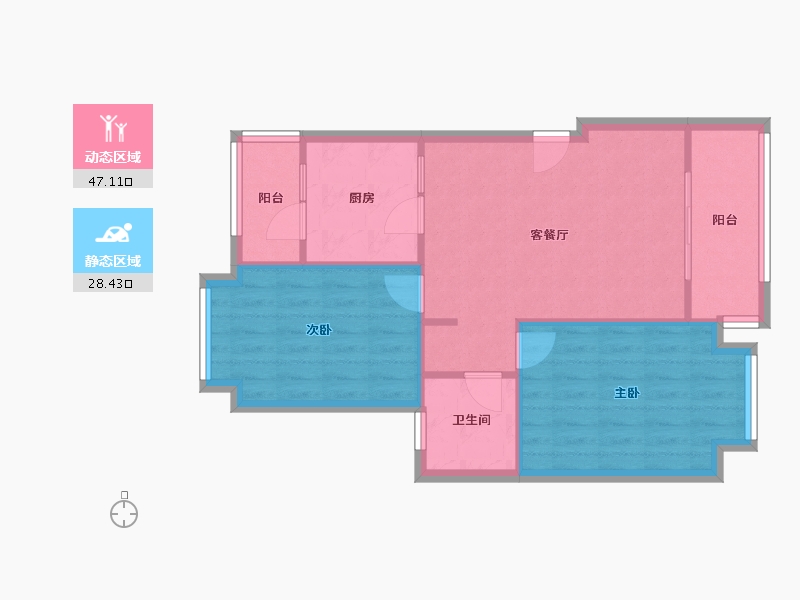 四川省-成都市-东山国际新城-B区-64.65-户型库-动静分区