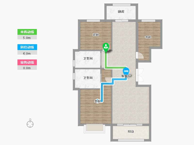 新疆维吾尔自治区-乌鲁木齐市-中豪润园-111.60-户型库-动静线