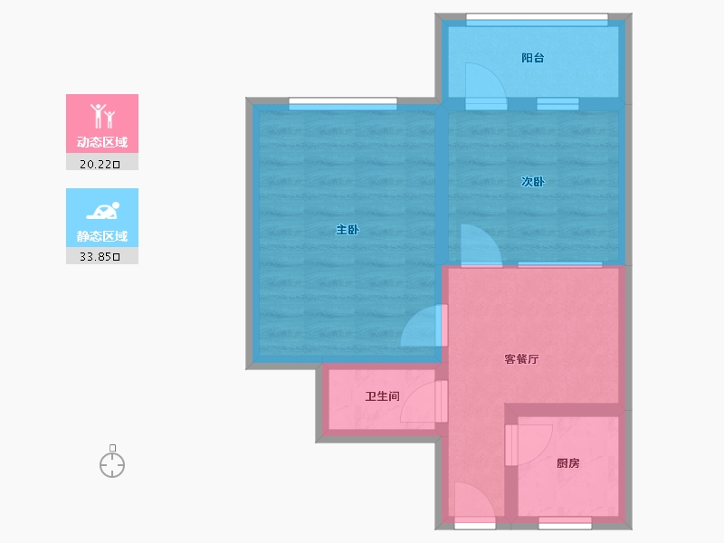 江苏省-镇江市-江滨新村-44.80-户型库-动静分区