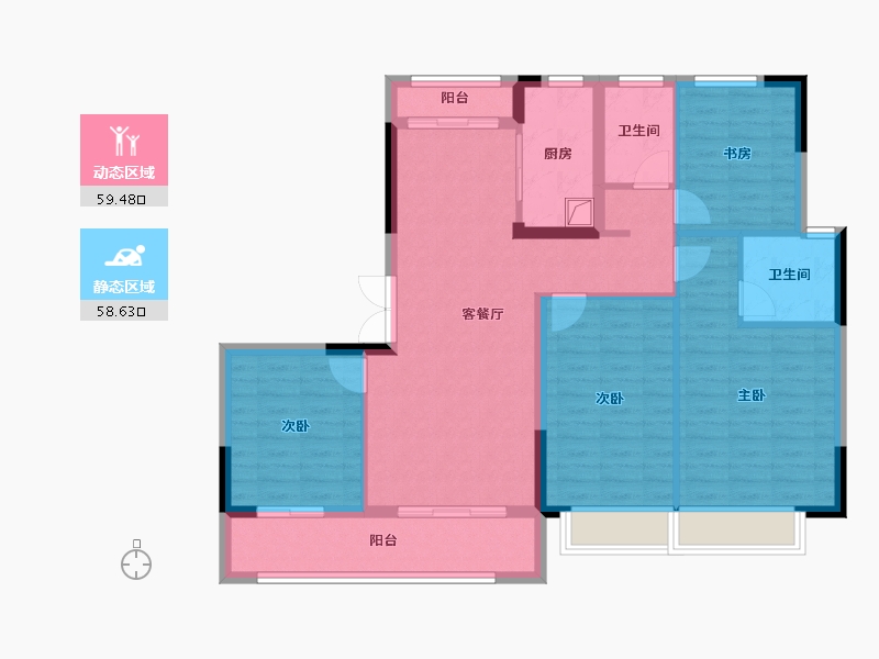 浙江省-嘉兴市-鸿樾府-116.80-户型库-动静分区