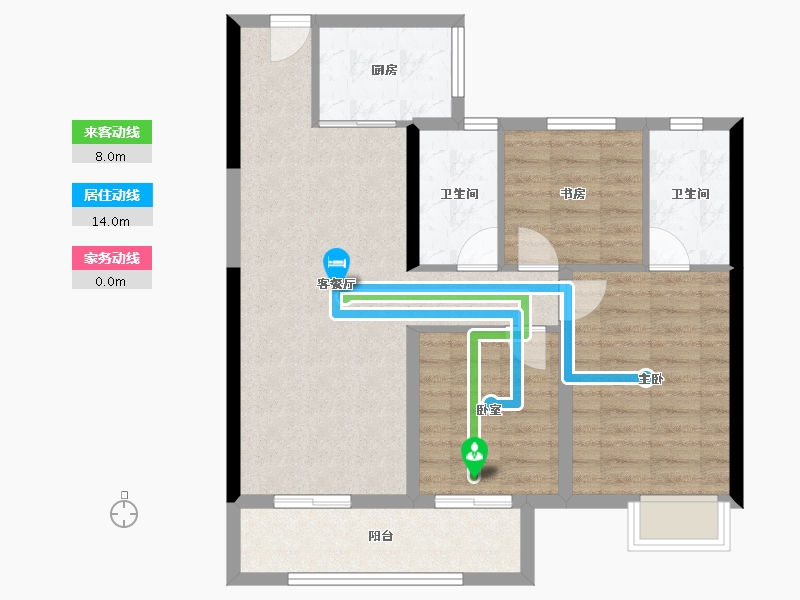 山东省-菏泽市-华地翡翠公园-92.80-户型库-动静线