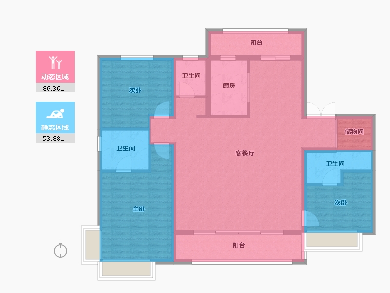 河北省-石家庄市-华远昆仑赋-132.00-户型库-动静分区