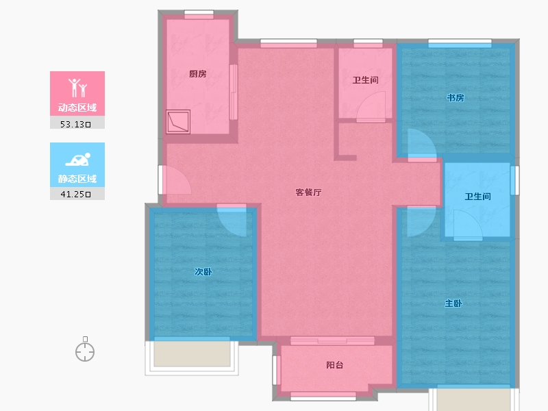 天津-天津市-中国铁建西派国印-83.59-户型库-动静分区