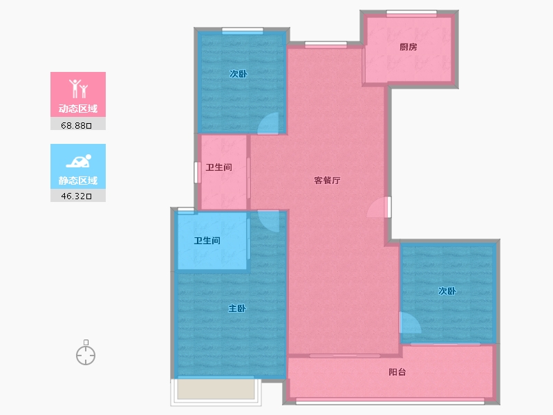 浙江省-台州市-日山春晓-106.40-户型库-动静分区