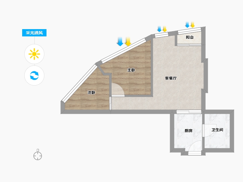 福建省-厦门市-中环花园-36.00-户型库-采光通风