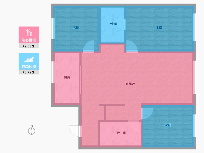 辽宁省-抚顺市-铂悦府-80.30-户型库-动静分区