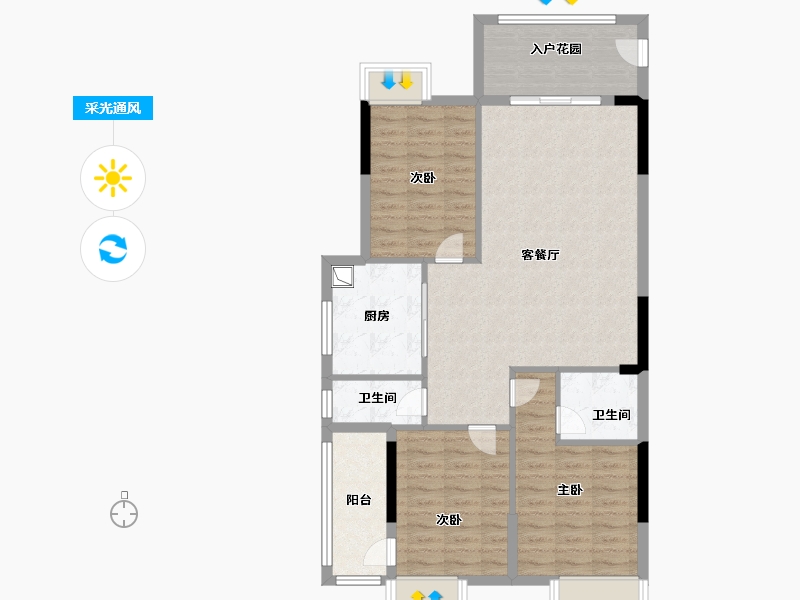 广东省-揭阳市-玉湖雅苑-96.05-户型库-采光通风