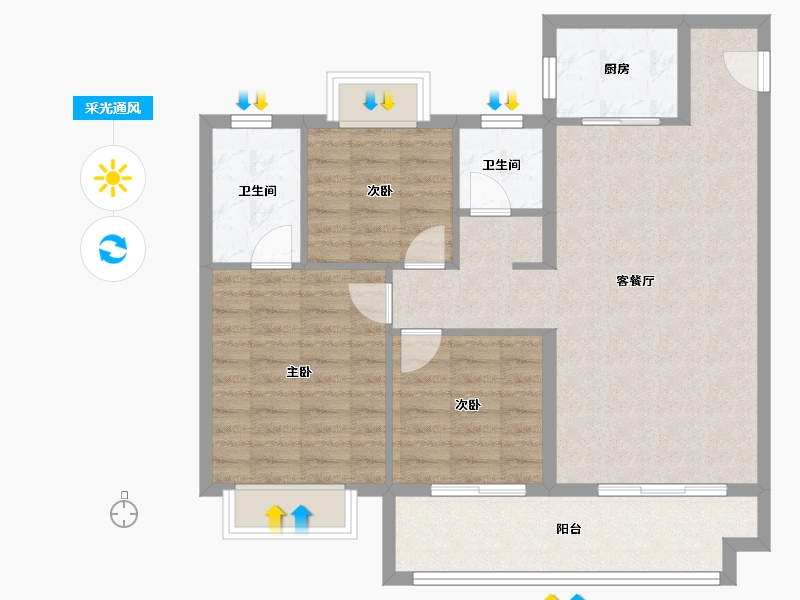 福建省-南平市-武夷悦云庄-100.00-户型库-采光通风