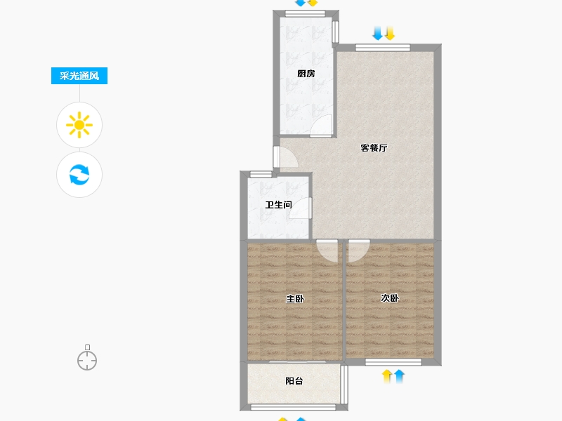 江苏省-常州市-金谷花园-78.80-户型库-采光通风