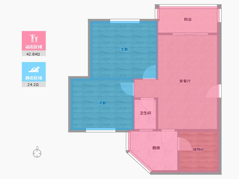 重庆-重庆市-黄金堡住宅小区-58.00-户型库-动静分区