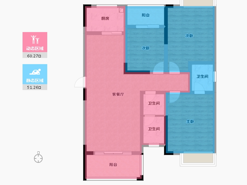 湖南省-益阳市-秀峰御龙湾-115.20-户型库-动静分区