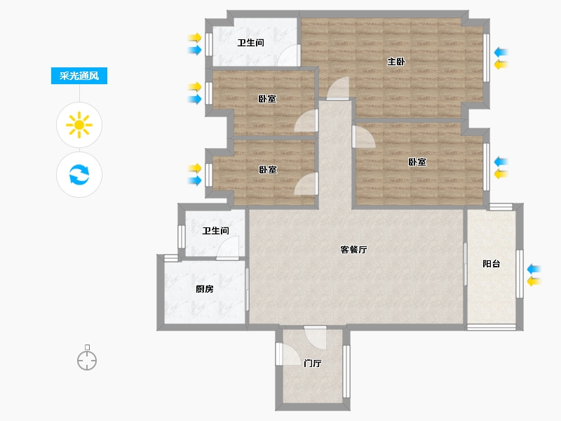 广东省-清远市-奥园合创新城-110.00-户型库-采光通风