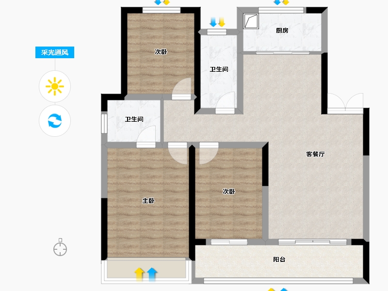 河南省-许昌市-水木清华三期-96.00-户型库-采光通风