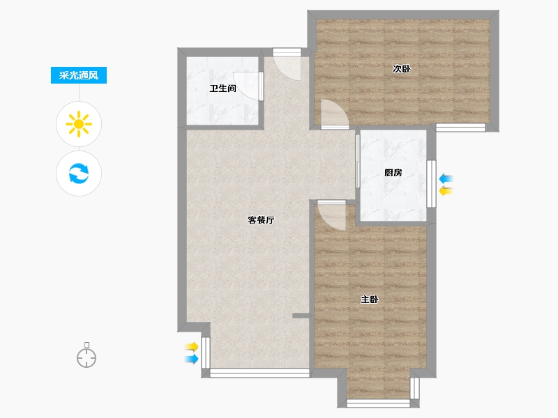 河北省-廊坊市-潮白人家-北区-63.00-户型库-采光通风