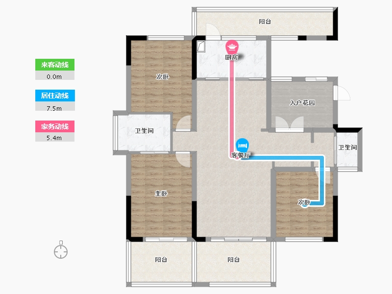 湖北省-十堰市-宾府6-105.60-户型库-动静线