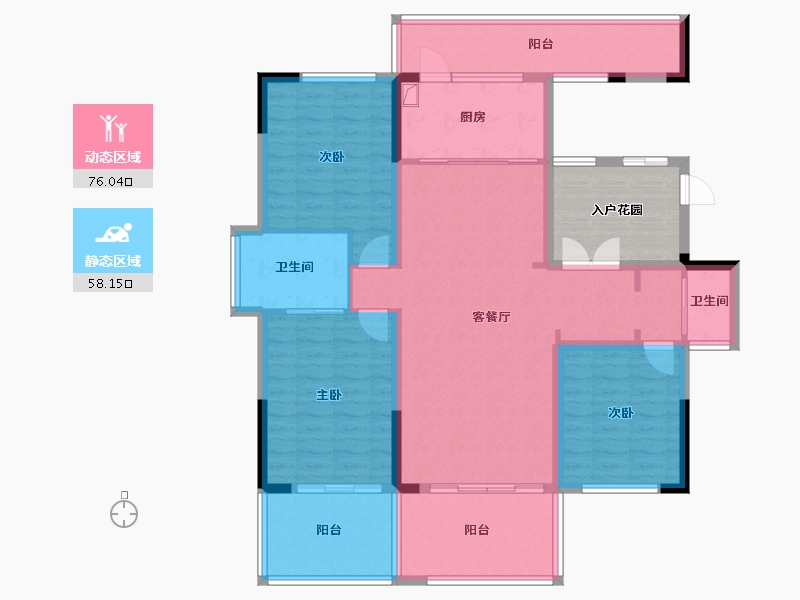 湖北省-十堰市-宾府6-105.60-户型库-动静分区