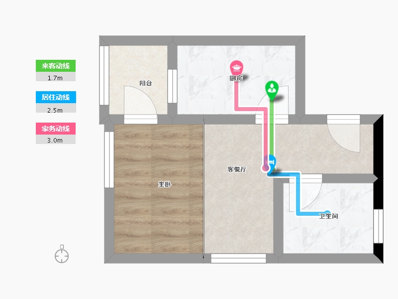 浙江省-杭州市-宁巢美地公寓2区-30.00-户型库-动静线