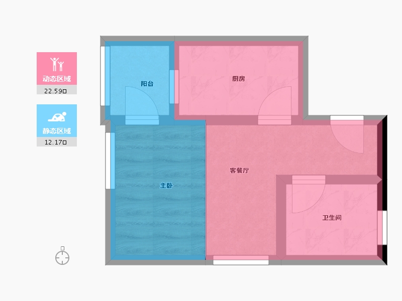 浙江省-杭州市-宁巢美地公寓2区-30.00-户型库-动静分区