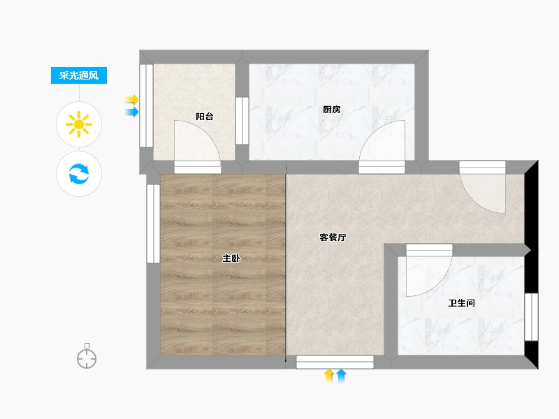 浙江省-杭州市-宁巢美地公寓2区-30.00-户型库-采光通风