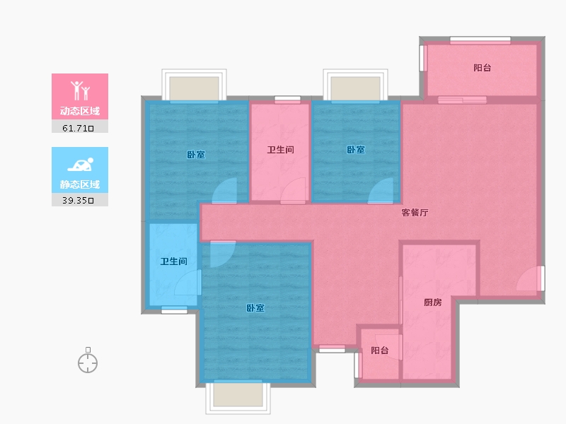 四川省-成都市-恒大天府半岛淽澜城-93.27-户型库-动静分区