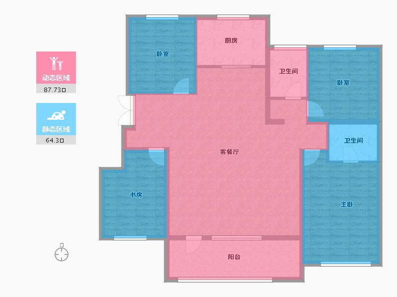 辽宁省-盘锦市-总部天玺城-137.60-户型库-动静分区