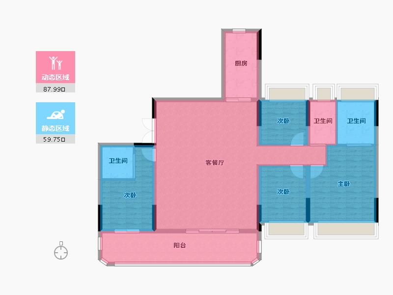 湖北省-荆门市-江与山-136.00-户型库-动静分区