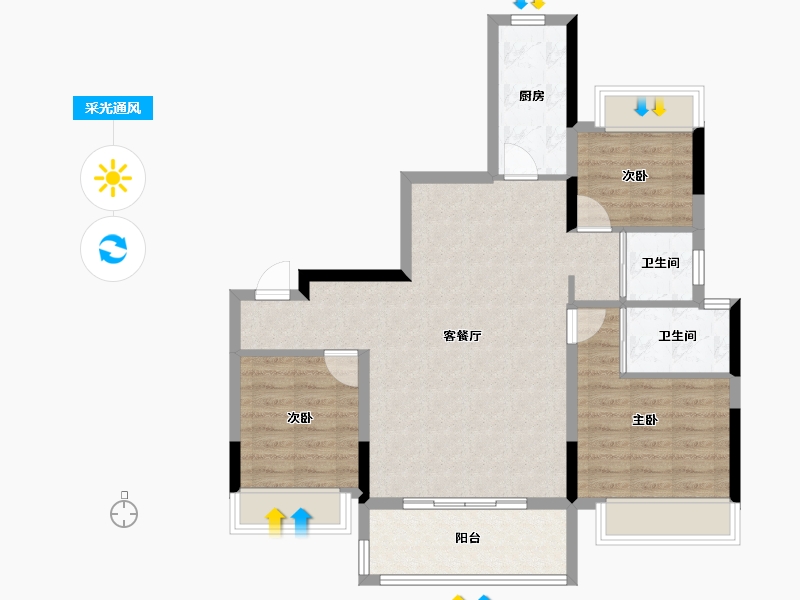 湖北省-荆门市-江与山-95.20-户型库-采光通风