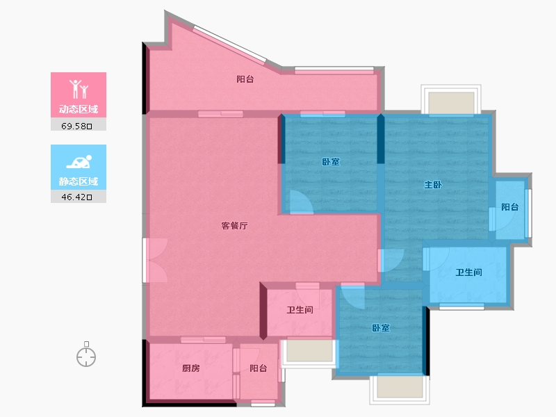 重庆-重庆市-云满庭-B区-102.00-户型库-动静分区